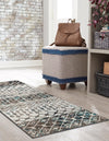 Mediterranean Lattice Collection Area Rug -  Casablanca (Ivory Gray Blue) Runner Ivory Gray Blue  lifestyle 5