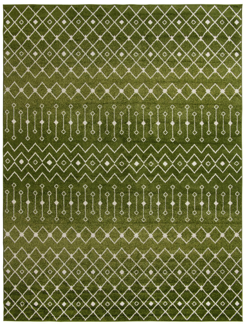 Mediterranean Lattice Collection Area Rug - Santorini (Green) Rectangle Green Main