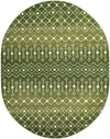 Mediterranean Lattice Collection Area Rug - Santorini (Green) Oval Green Main