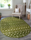 Mediterranean Lattice Collection Area Rug - Santorini (Green) Oval Green  lifestyle 3