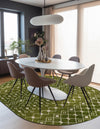 Mediterranean Lattice Collection Area Rug - Santorini (Green) Oval Green  lifestyle 31