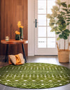 Mediterranean Lattice Collection Area Rug - Santorini (Green) Round Green  lifestyle 35