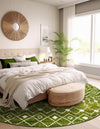 Mediterranean Lattice Collection Area Rug - Santorini (Green) Round Green  lifestyle 47