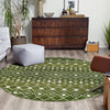 Mediterranean Lattice Collection Area Rug - Santorini (Green) Round Green  lifestyle 14