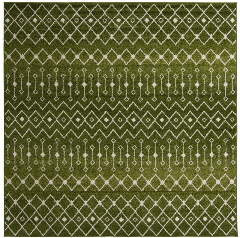 Mediterranean Lattice Collection Area Rug - Santorini (Green) Square Green Main