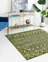 Mediterranean Lattice Collection Area Rug - Santorini (Green) Square Green  lifestyle 2