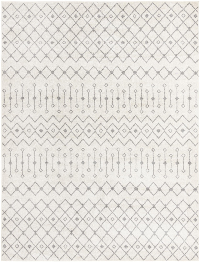 Mediterranean Lattice Collection Area Rug - Santorini (Ivory and Gray) Rectangle Ivory and Gray  lifestyle 2