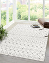 Mediterranean Lattice Collection Area Rug - Santorini (Ivory and Gray) Rectangle Ivory and Gray  lifestyle 0