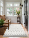 Mediterranean Lattice Collection Area Rug - Santorini (Ivory and Gray) Rectangle Ivory and Gray  lifestyle 8