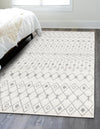 Mediterranean Lattice Collection Area Rug - Santorini (Ivory and Gray) Rectangle Ivory and Gray  lifestyle 9