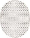 Mediterranean Lattice Collection Area Rug - Santorini (Ivory and Gray) Oval Ivory and Gray Main