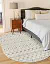 Mediterranean Lattice Collection Area Rug - Santorini (Ivory and Gray) Oval Ivory and Gray  lifestyle 2