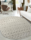 Mediterranean Lattice Collection Area Rug - Santorini (Ivory and Gray) Oval Ivory and Gray  lifestyle 37