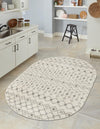 Mediterranean Lattice Collection Area Rug - Santorini (Ivory and Gray) Oval Ivory and Gray  lifestyle 43