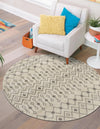 Mediterranean Lattice Collection Area Rug - Santorini (Ivory and Gray) Round Ivory and Gray  lifestyle 47