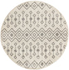 Mediterranean Lattice Collection Area Rug - Santorini (Ivory and Gray) Round Ivory and Gray Main