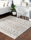 Mediterranean Lattice Collection Area Rug - Santorini (Ivory and Gray) Square Ivory and Gray  lifestyle 2