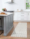 Mediterranean Lattice Collection Area Rug - Santorini (Ivory and Gray) Runner Ivory and Gray  lifestyle 4