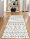 Mediterranean Lattice Collection Area Rug - Santorini (Ivory and Gray) Runner Ivory and Gray  lifestyle 5