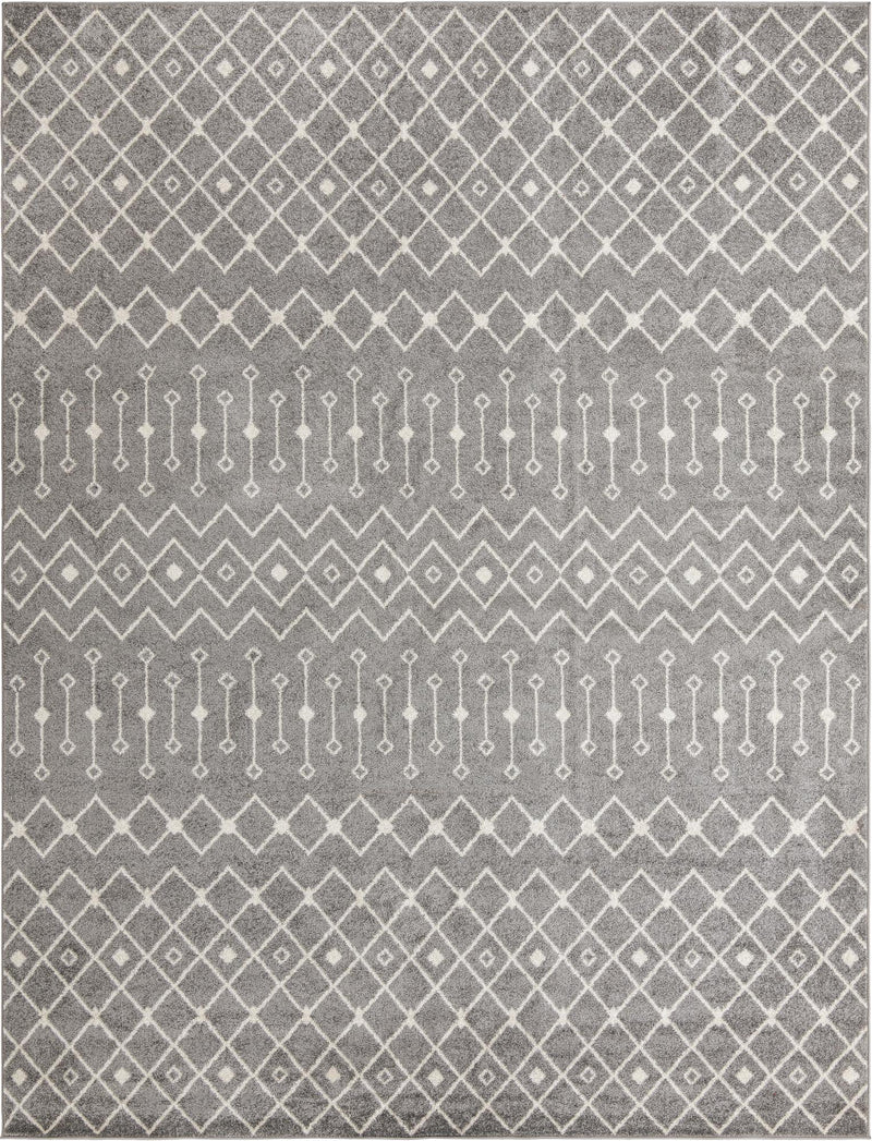 Mediterranean Lattice Collection Area Rug - Santorini (Gray) Rectangle Gray Main