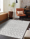 Mediterranean Lattice Collection Area Rug - Santorini (Gray) Rectangle Gray  lifestyle 3