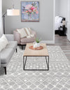 Mediterranean Lattice Collection Area Rug - Santorini (Gray) Rectangle Gray  lifestyle 5