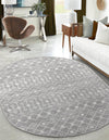 Mediterranean Lattice Collection Area Rug - Santorini (Gray) Oval Gray  lifestyle 0