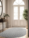 Mediterranean Lattice Collection Area Rug - Santorini (Gray) Oval Gray  lifestyle 25