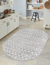 Mediterranean Lattice Collection Area Rug - Santorini (Gray) Oval Gray  lifestyle 40