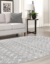 Mediterranean Lattice Collection Area Rug - Santorini (Gray) Oval Gray  lifestyle 43