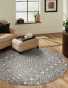 Mediterranean Lattice Collection Area Rug - Santorini (Gray) Round Gray  lifestyle 32