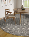 Mediterranean Lattice Collection Area Rug - Santorini (Gray) Round Gray  lifestyle 47