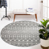 Mediterranean Lattice Collection Area Rug - Santorini (Gray) Round Gray  lifestyle 13