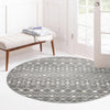 Mediterranean Lattice Collection Area Rug - Santorini (Gray) Round Gray  lifestyle 14