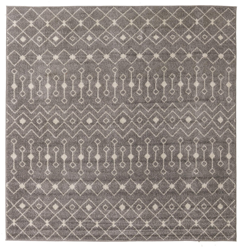 Mediterranean Lattice Collection Area Rug - Santorini (Gray) Square Gray Main