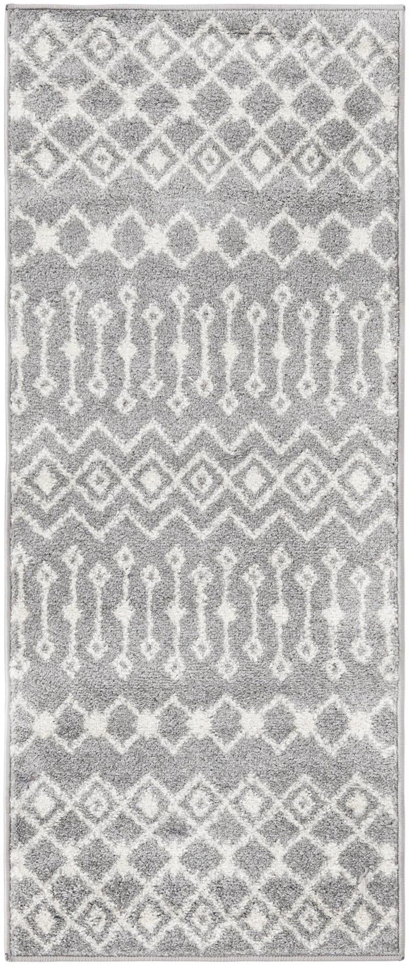 Mediterranean Lattice Collection Area Rug - Santorini (Gray) Runner Gray Main