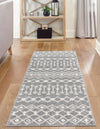 Mediterranean Lattice Collection Area Rug - Santorini (Gray) Runner Gray  lifestyle 10