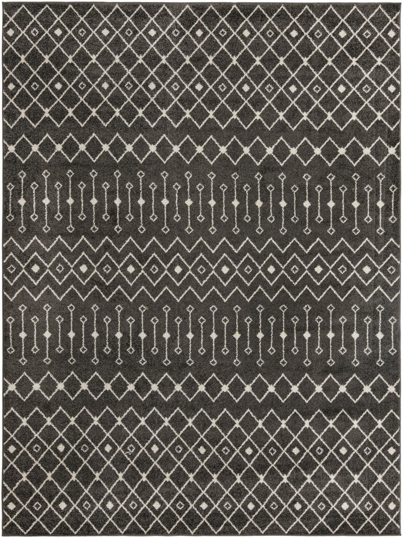 Mediterranean Lattice Collection Area Rug - Santorini (Dark Gray) Rectangle Dark Gray Main