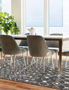 Mediterranean Lattice Collection Area Rug - Santorini (Dark Gray) Rectangle Dark Gray  lifestyle 5