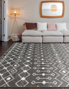 Mediterranean Lattice Collection Area Rug - Santorini (Dark Gray) Rectangle Dark Gray  lifestyle 6