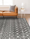 Mediterranean Lattice Collection Area Rug - Santorini (Dark Gray) Rectangle Dark Gray  lifestyle 7