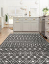 Mediterranean Lattice Collection Area Rug - Santorini (Dark Gray) Rectangle Dark Gray  lifestyle 10