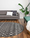 Mediterranean Lattice Collection Area Rug - Santorini (Dark Gray) Oval Dark Gray  lifestyle 0