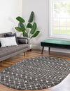 Mediterranean Lattice Collection Area Rug - Santorini (Dark Gray) Oval Dark Gray  lifestyle 3