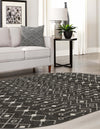 Mediterranean Lattice Collection Area Rug - Santorini (Dark Gray) Oval Dark Gray  lifestyle 37