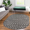 Mediterranean Lattice Collection Area Rug - Santorini (Dark Gray) Oval Dark Gray  lifestyle 15