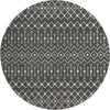 Mediterranean Lattice Collection Area Rug - Santorini (Dark Gray) Round Dark Gray Main