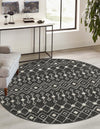 Mediterranean Lattice Collection Area Rug - Santorini (Dark Gray) Round Dark Gray  lifestyle 0