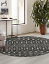 Mediterranean Lattice Collection Area Rug - Santorini (Dark Gray) Round Dark Gray  lifestyle 2