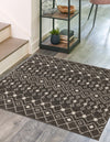 Mediterranean Lattice Collection Area Rug - Santorini (Dark Gray) Square Dark Gray  lifestyle 0